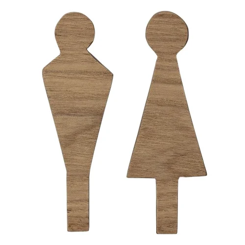 Cartel Puerta Baño Hombre/Mujer Madera