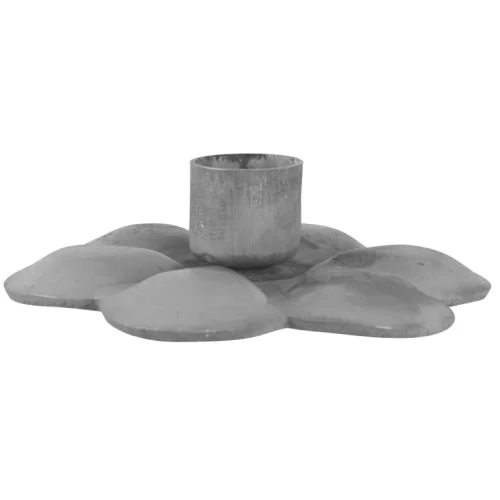 Candelabro Flor Cinc Gris