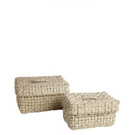 Set de 2 Cestas de Cuerda con Tapa