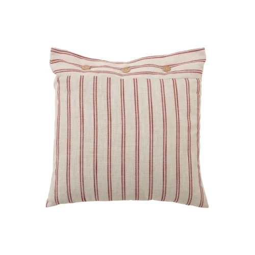 Almohadón Rayas Rojas y Beige
