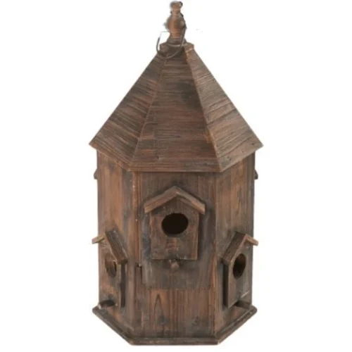 Casa Pájaros de Madera Hexagonal