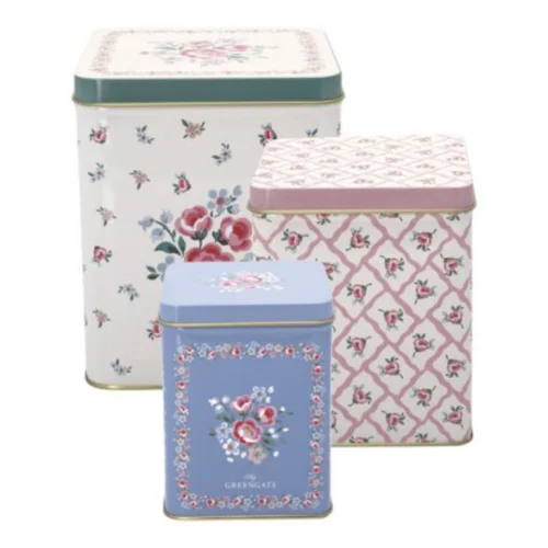 "Nicoline" White: Set 3 Cajas Metal