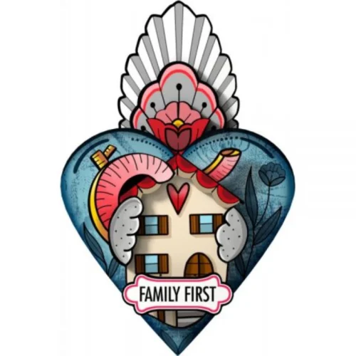 Corazón Decorativo "Family First"