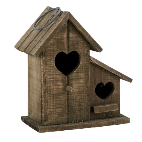Casa Pájaros Doble de Madera Rústica