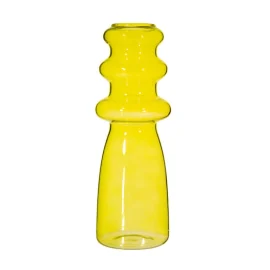 Jarrón de Cristal con Ondas Verdes