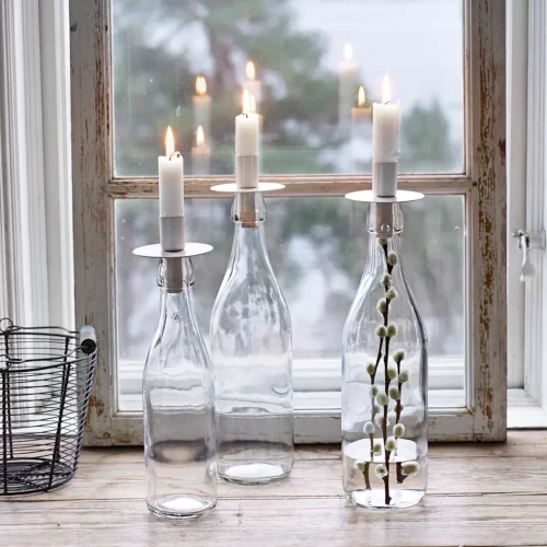 Candelabro Metal Blanco - Imagen 2