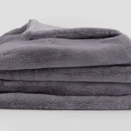 Manta Polar Suave Gris Oscuro