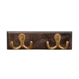 Perchero Madera c/Ganchos de Latón