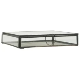 Caja Cristal/Metal Cinc Cuadrada "Solitaire "para Servilletas