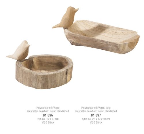 Vacía Bolsillos Madera Teca c/Pajarito