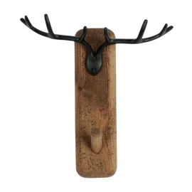 Percha Madera c/Astas Metal Negro