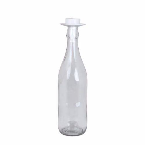 Candelabro Metal Blanco Vela T-Light - Imagen 2