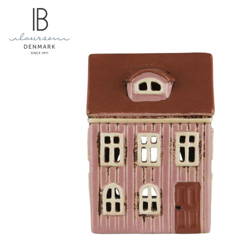 Casa Cerámica Porta Vela Rosa Tejado Marrón