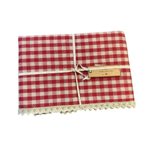 "Square Red" Mantel Resinado  c/Puntilla