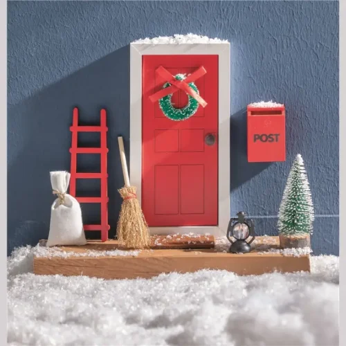 Puerta Casita Elfos Navidad