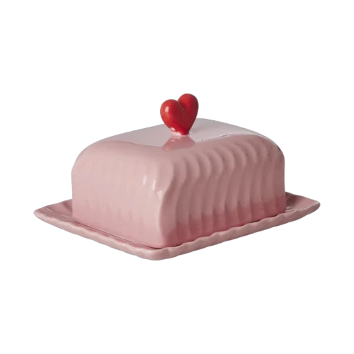 Mantequillero Cerámica Rosa - Imagen 4