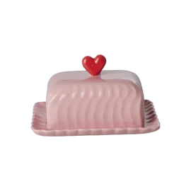 Mantequillero Cerámica Rosa