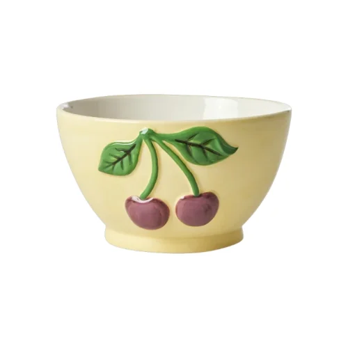 Bol Cerámica Crema Cerezas 600ml