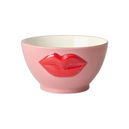 Bol Cerámica Rosa c/Labios Rojos 600ml - Imagen 4