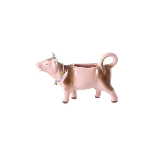 Jarra de Leche de Cerámica – Vaca Rosa