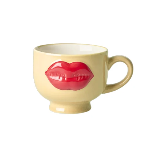 Taza Labios Rojos Crema - Imagen 4