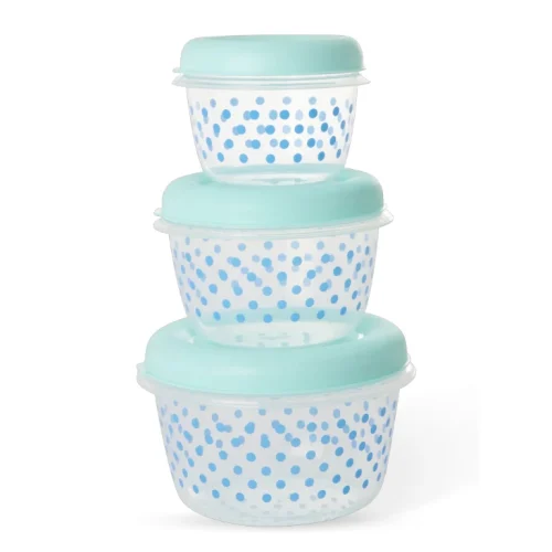 S/3Tuppers "Dots Print" Redondos  – Menta