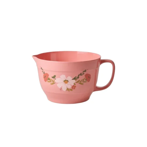 Bol Mezclador XL Melamina – Coral c/Flores