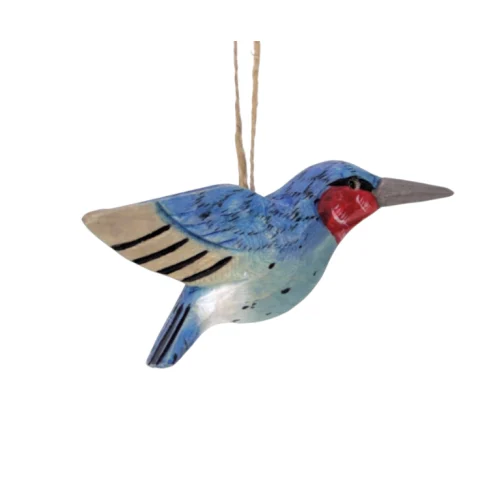 ️ Colibrí Azul – Madera tallada