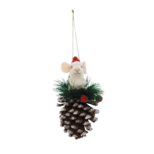 Ratón de Navidad sobre Piña