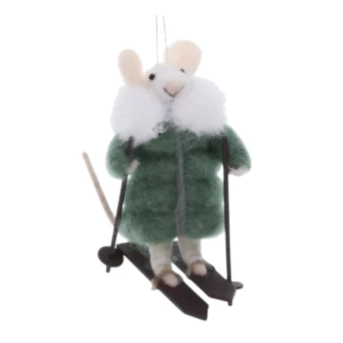 Ratón Esquiador c/Anorak Verde