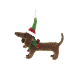 Perro Salchicha Elfo de Navidad