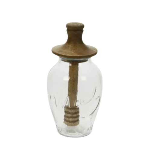 Tarro Miel con Tapa y Cuchara de Madera