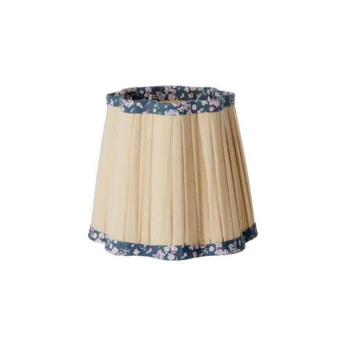 Pantalla Algodón Beige c/Ribete Floral